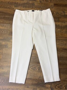 NEW Talbots Hampshire Ankle Pant Women’s Plus Size 20W White Stretch Lined